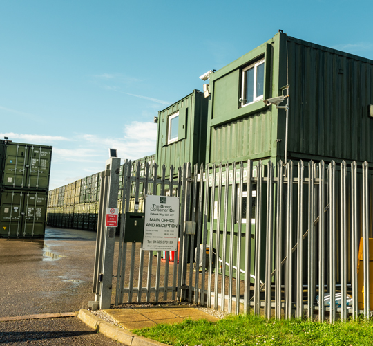 Outside of The Green Container Co location in Leighton Buzzard